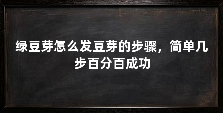 绿豆芽怎么发豆芽的步骤,简单几步百分百成功