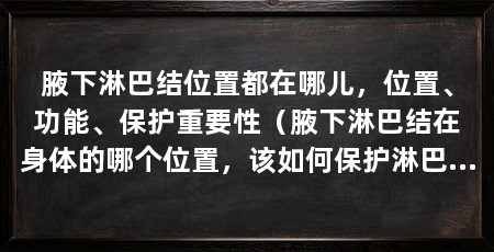 腋下淋巴结位置都在哪儿,位置、功能、保护重要性(腋下淋巴结在身体的哪个位置,该如何保护淋巴结,人体八大淋巴结