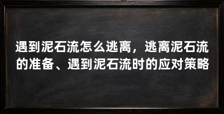 遇到泥石流怎么逃离,逃离泥石流的准备、遇到泥石流时的应对策略