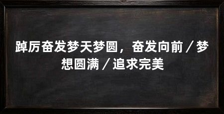 踔厉奋发梦天梦圆,奋发向前/梦想圆满/追求完美
