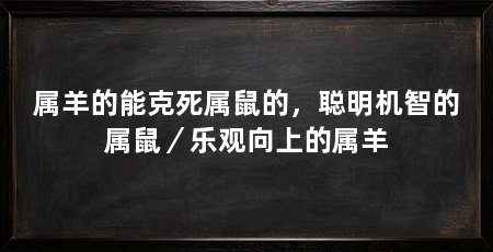 属羊的能克死属鼠的,聪明机智的属鼠/乐观向上的属羊