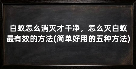 白蚁怎么消灭才干净，怎么灭白蚁最有效的方法(简单好用的五种方法)