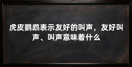 虎皮鹦鹉表示友好的叫声,友好叫声、叫声意味着什么
