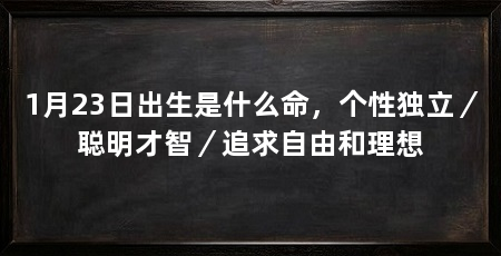 1月23日出生是什么命，个性独立／聪明才智／追求自由和理想