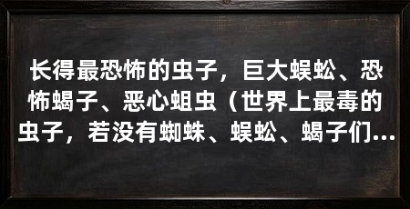 长得最恐怖的虫子,巨大蜈蚣、恐怖蝎子、恶心蛆虫(世界上最毒的虫子,若没有蜘蛛、蜈蚣、蝎子们上榜