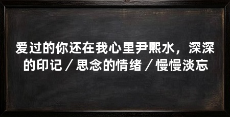 爱过的你还在我心里尹熙水，深深的印记／思念的情绪／慢慢淡忘