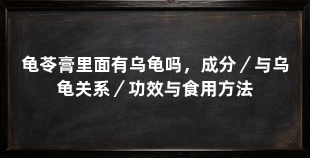 龟苓膏里面有乌龟吗，成分／与乌龟关系／功效与食用方法