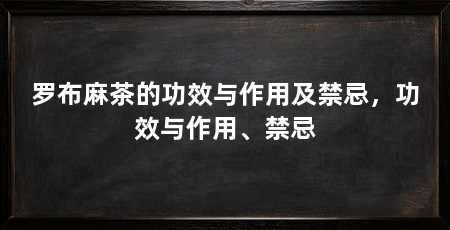 罗布麻茶的功效与作用及禁忌,功效与作用、禁忌