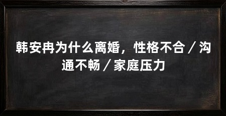 韩安冉为什么离婚,性格不合/沟通不畅/家庭压力