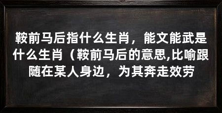 鞍前马后指什么生肖，能文能武是什么生肖（鞍前马后的意思,比喻跟随在某人身边，为其奔走效劳