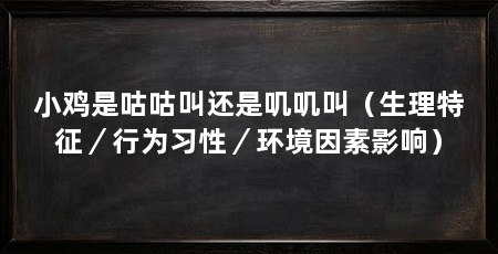 小鸡是咕咕叫还是叽叽叫（生理特征／行为习性／环境因素影响）