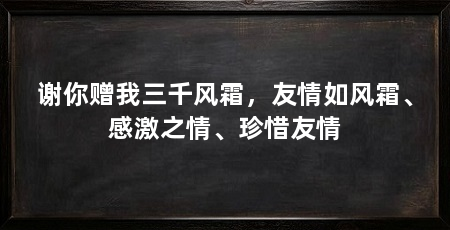谢你赠我三千风霜,友情如风霜、感激之情、珍惜友情