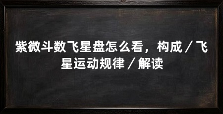 紫微斗数飞星盘怎么看，构成／飞星运动规律／解读