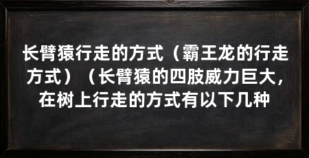 长臂猿行走的方式(霸王龙的行走方式)(长臂猿的四肢威力巨大,在树上行走的方式有以下几种