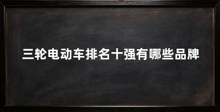 三轮电动车排名十强有哪些品牌