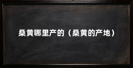 桑黄哪里产的（桑黄的产地）