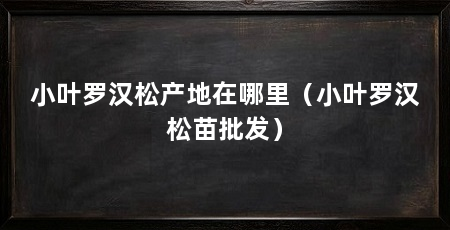 小叶罗汉松产地在哪里(小叶罗汉松苗批发)