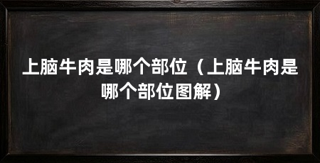 上脑牛肉是哪个部位(上脑牛肉是哪个部位图解)