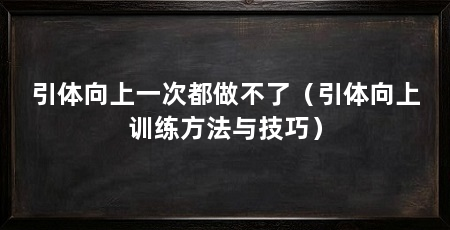 引体向上一次都做不了(引体向上训练方法与技巧)