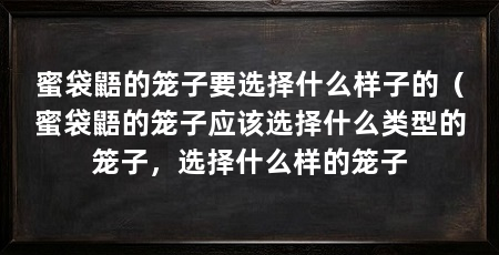 蜜袋鼯的笼子要选择什么样子的（蜜袋鼯的笼子应该选择什么类型的笼子，选择什么样的笼子