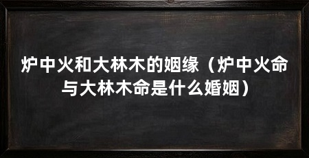 炉中火和大林木的姻缘(炉中火命与大林木命是什么婚姻)