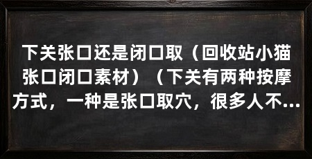 下关张口还是闭口取（回收站小猫张口闭口素材）（下关有两种按摩方式，一种是张口取穴，很多人不知道该如何选择
