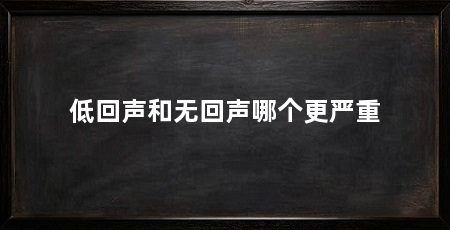 低回声和无回声哪个更严重