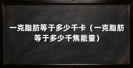 一克脂肪等于多少千卡（一克脂肪等于多少千焦能量）