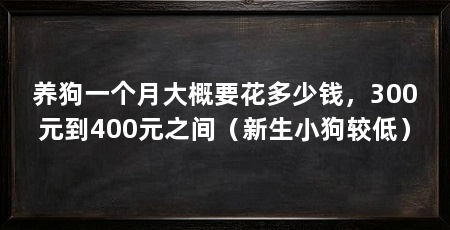 养狗一个月大概要花多少钱,300元到400元之间(新生小狗较低)