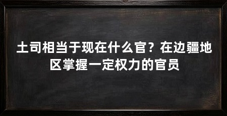 土司相当于现在什么官？在边疆地区掌握一定权力的官员