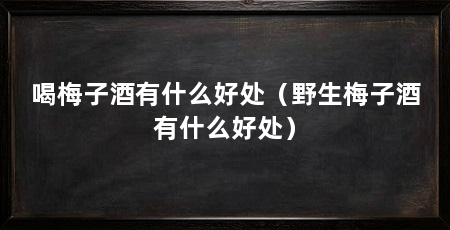 喝梅子酒有什么好处（野生梅子酒有什么好处）
