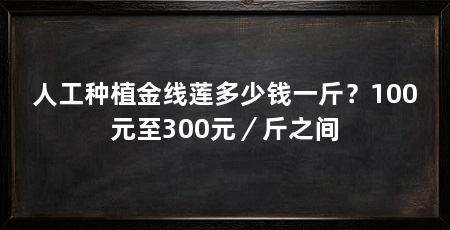人工种植金线莲多少钱一斤?100元至300元/斤之间