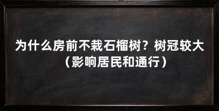 为什么房前不栽石榴树?树冠较大(影响居民和通行)