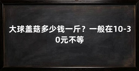 大球盖菇多少钱一斤？一般在10-30元不等
