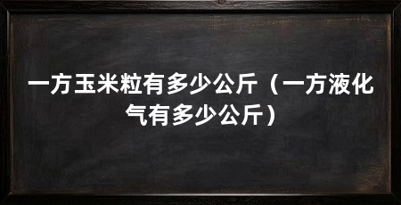 一方玉米粒有多少公斤(一方液化气有多少公斤)