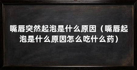 嘴唇突然起泡是什么原因(嘴唇起泡是什么原因怎么吃什么药)