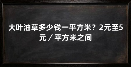 大叶油草多少钱一平方米?2元至5元/平方米之间