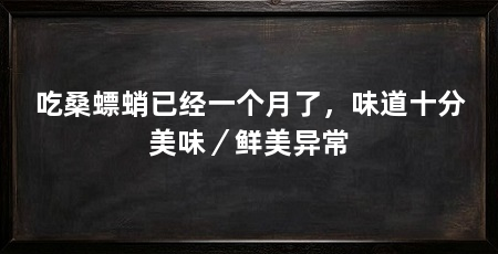 吃桑螵蛸已经一个月了,味道十分美味/鲜美异常