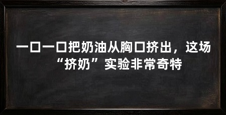 一口一口把奶油从胸口挤出,这场“挤奶”实验非常奇特
