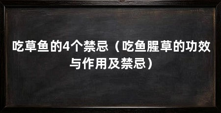 吃草鱼的4个禁忌（吃鱼腥草的功效与作用及禁忌）