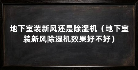 地下室装新风还是除湿机（地下室装新风除湿机效果好不好）