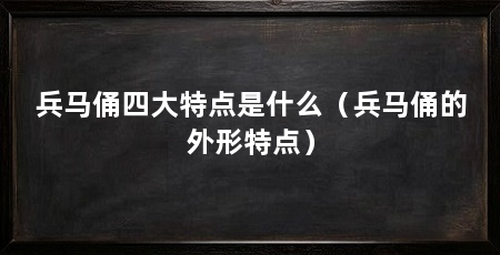兵马俑四大特点是什么（兵马俑的外形特点）