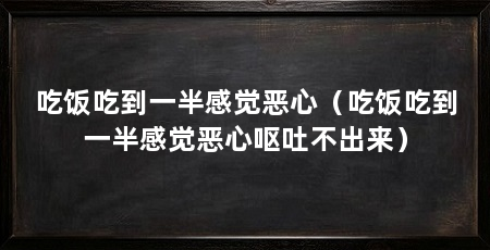 吃饭吃到一半感觉恶心(吃饭吃到一半感觉恶心呕吐不出来)