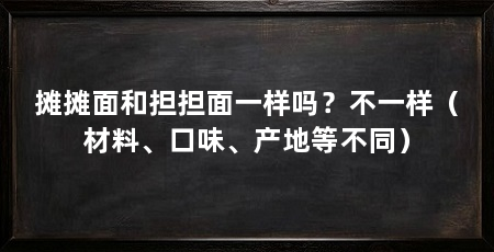 摊摊面和担担面一样吗？不一样（材料、口味、产地等不同）