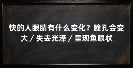 快的人眼睛有什么变化？瞳孔会变大／失去光泽／呈现鱼眼状