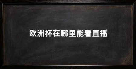 欧洲杯在哪里能看直播