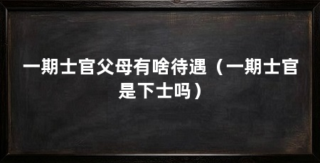 一期士官父母有啥待遇(一期士官是下士吗)