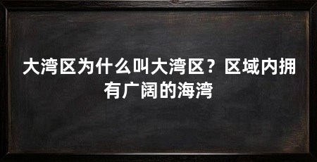 大湾区为什么叫大湾区？区域内拥有广阔的海湾
