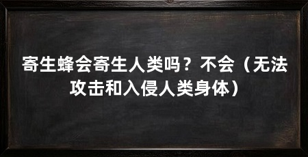 寄生蜂会寄生人类吗？不会（无法攻击和入侵人类身体）
