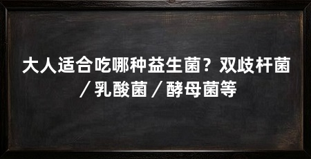大人适合吃哪种益生菌?双歧杆菌/乳酸菌/酵母菌等